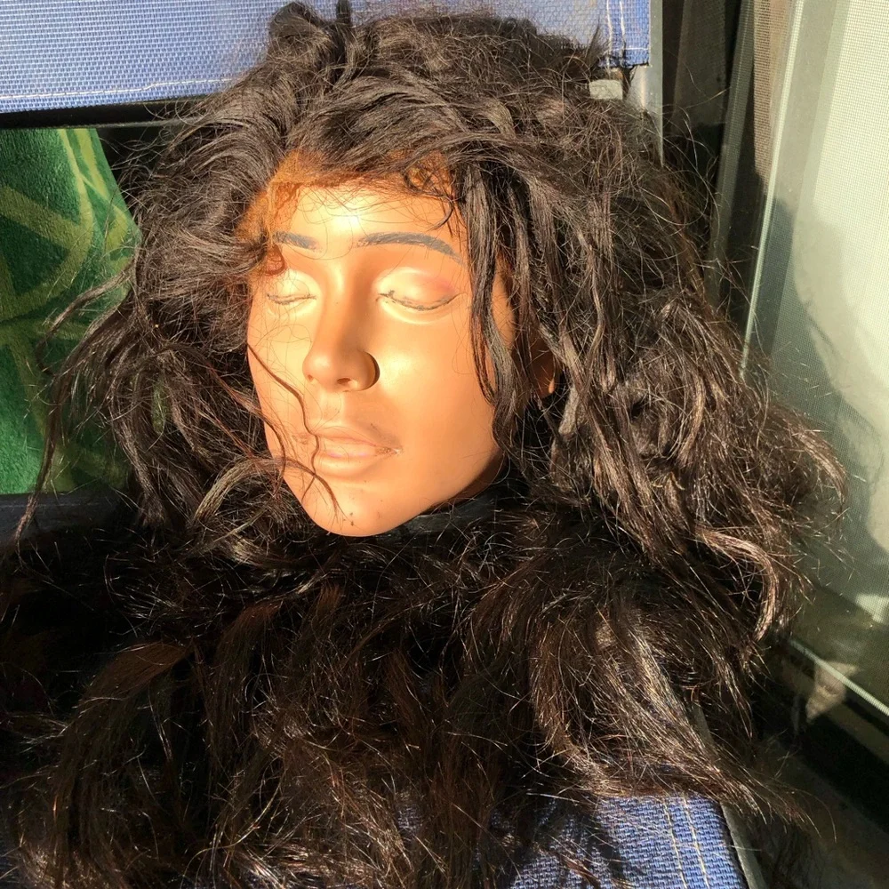 27” Choc Brown Human Hair Wig lace Front